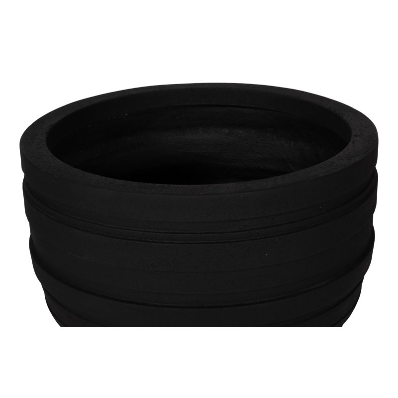 June Planter, Black, SM, 17" H x 21" W x 21" D