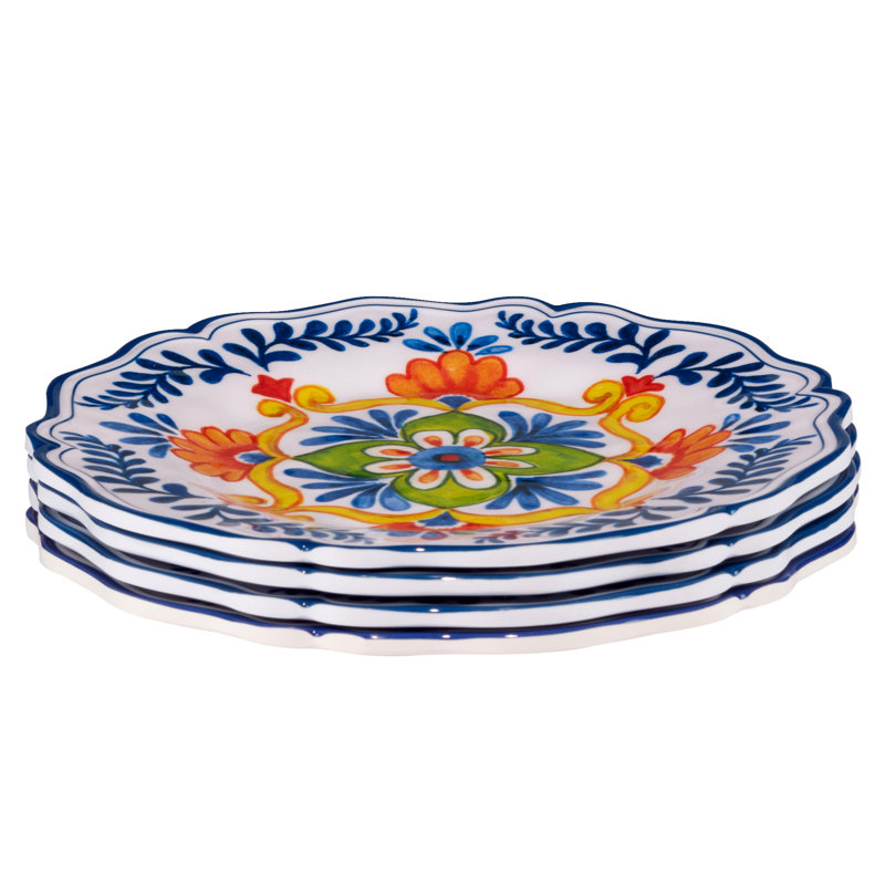 Ensemble de 4 assiettes à salade en mélamine 9 po Flores