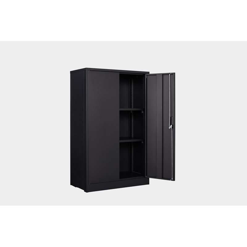 Chapata 25.6'' Wide 2 - Shelf Storage Cabinet, Black