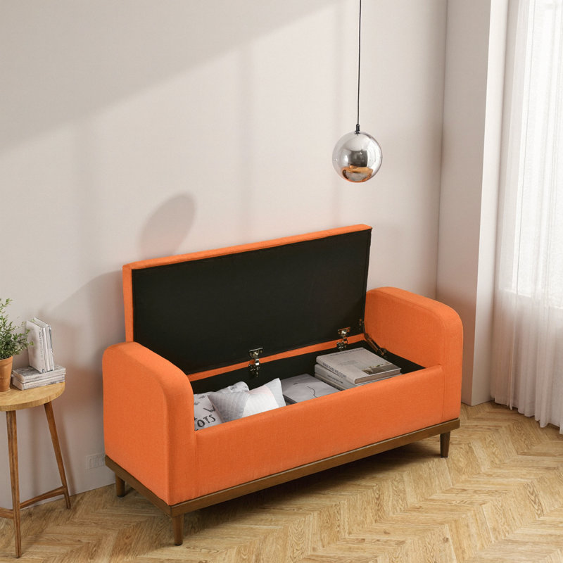 Banc de rangement 50 po Prea, Orange