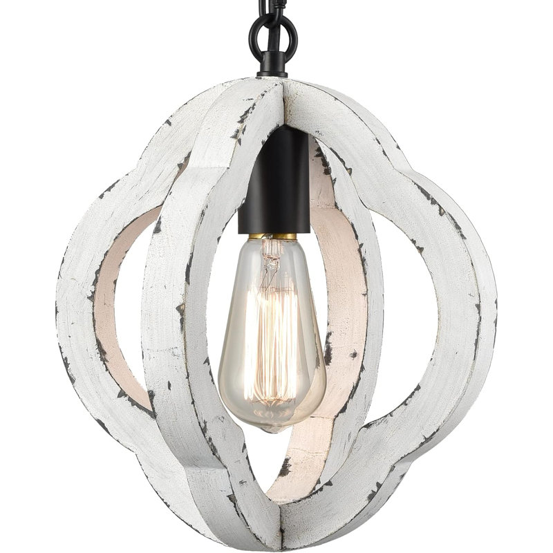 Luminaire suspendu sphère 1 lumière Elverta, Blanc