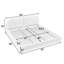 Très grand lit tapissier gris foncé, look minimaliste moderne, haute tête de lit incurvée, tissu, pieds pour le confort de la chambre à coucher, esthétique, structure robuste pour les pieds,-524963590
