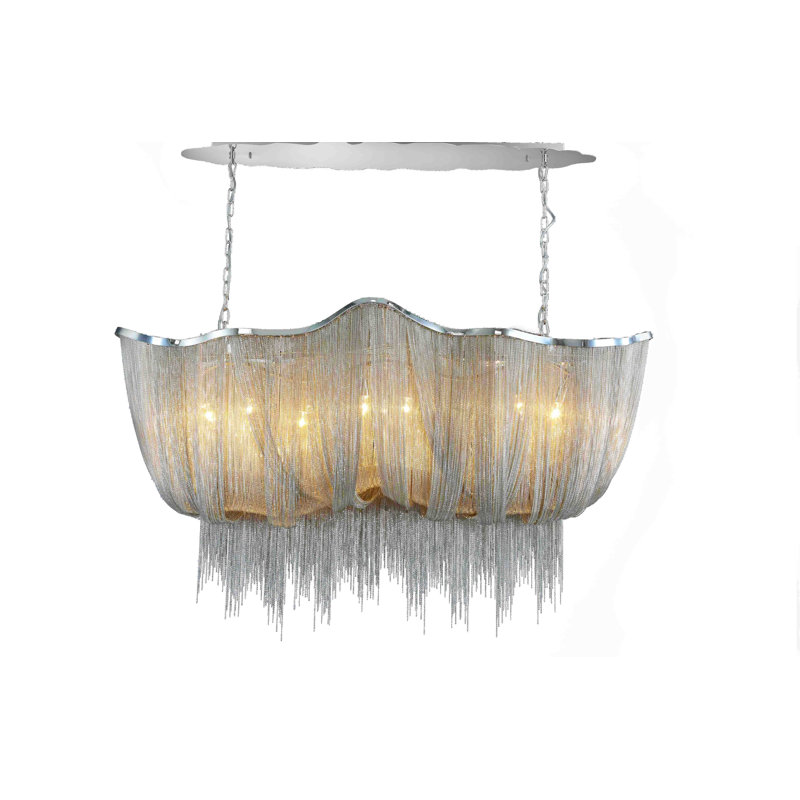 Lustre transitionnel en aluminium 8 lumières