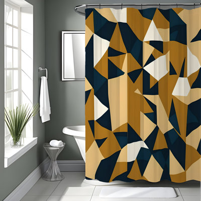 Rideau de douche avec tapis de bain