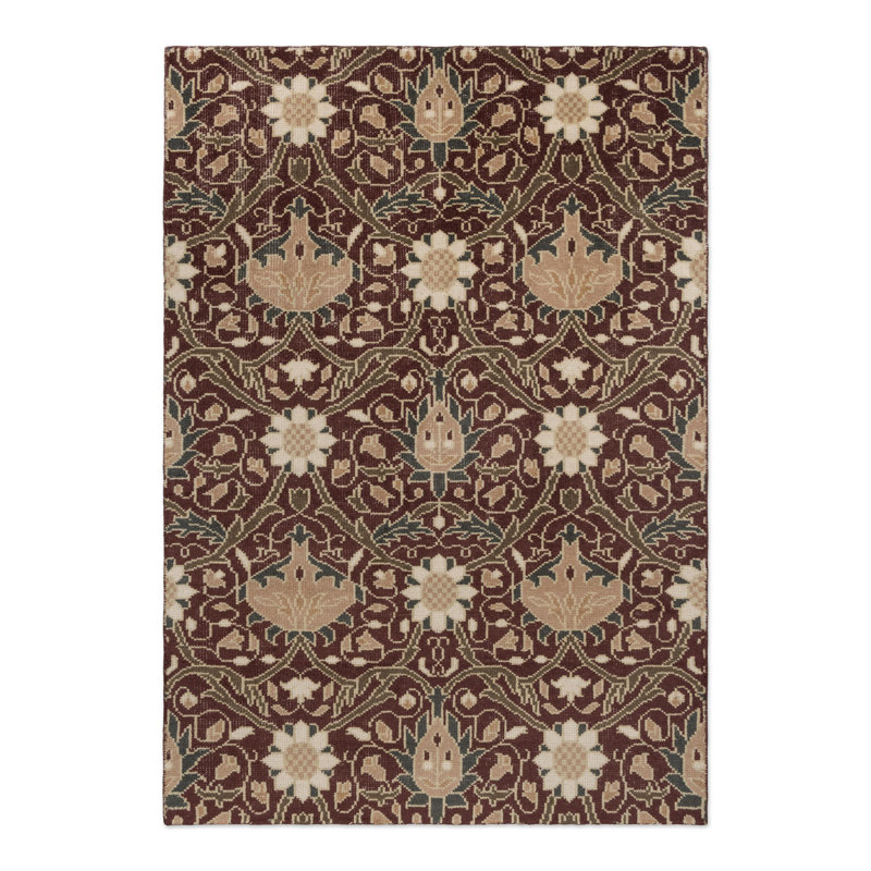 Handmade Wool Floral Area Rug, Rectangle 8'2" x 11'6"