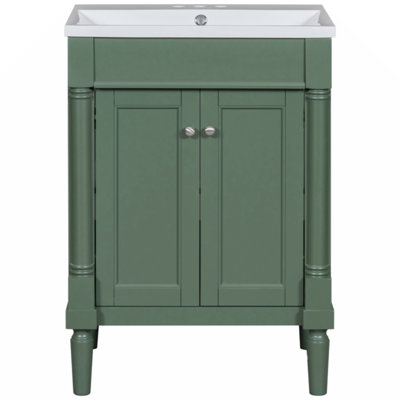 Meuble-lavabo simple 24 po avec plateau en panneau de fibres à densité moyenne Datavius