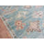Tapis oriental bleu noué à la main 7 pi 9 po x 10 pi 2 po Oushak DBA9036E386A4FD2AC3131952C151A61