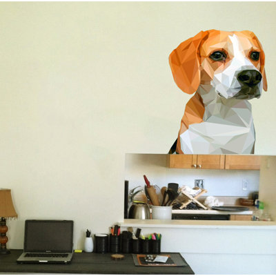 Adhésif décoratif chien polygonal