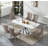 Modern 68.11" Faux Marble Dining Table Set , White Marble Dining Table with Velvet Dining Chairs, Dining Room Table and Chairs Set, Luxury Dining Table Set for Kitchen Dining-975803931-975803929-975803928