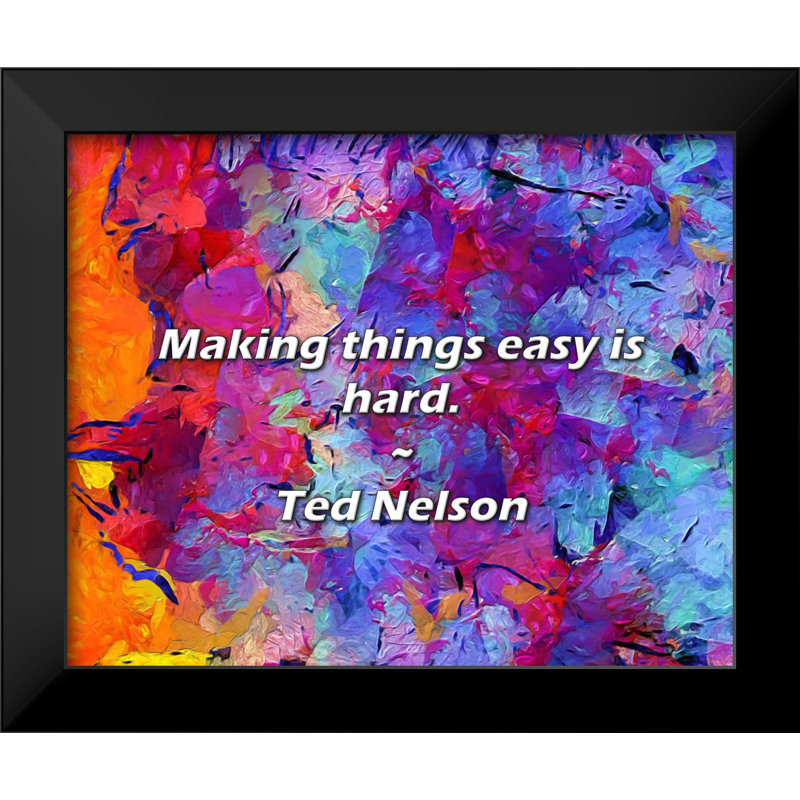 Ted Nelson Quote: Making things easy is hard.