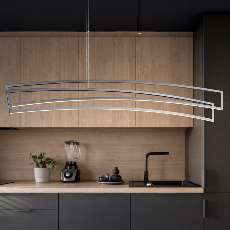 Sirius 46-Inch Silver Integrated LED Linear Chandelier