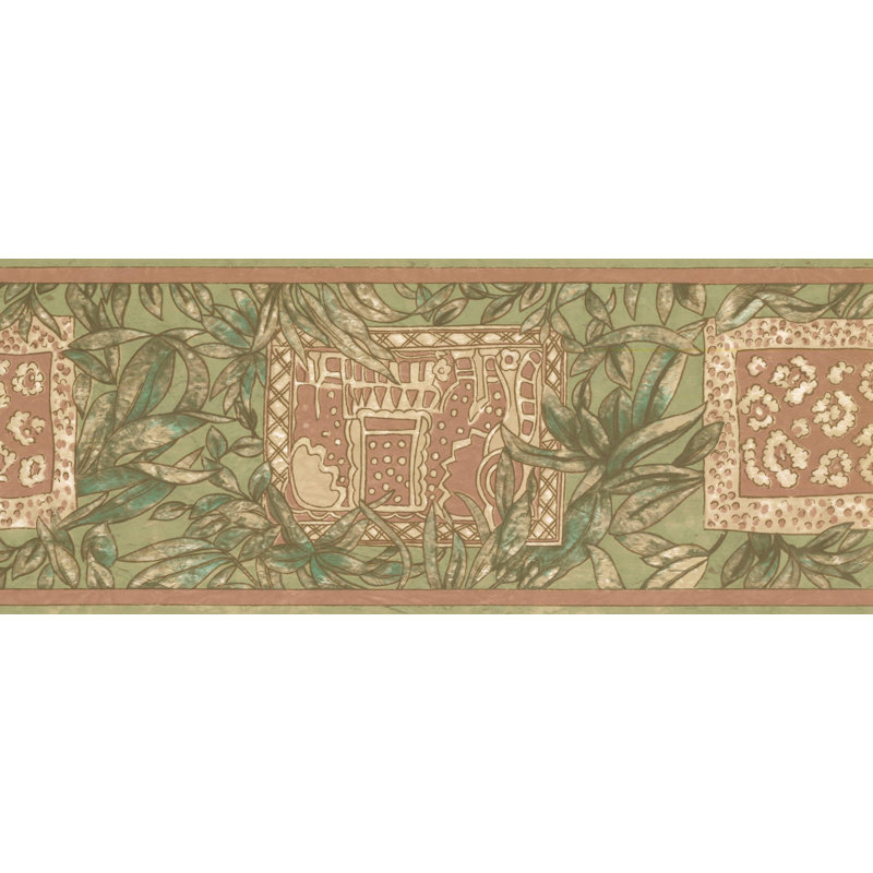 Bordure de papier peint Buckwalter L 15 pi x l 8 po, Vert clair