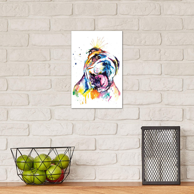 Bulldog by Weekday Best - Wrapped Canvas Painting, 20.32 cm H x 30.48 cm W