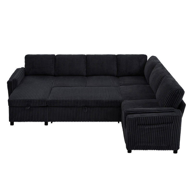 Canapé-lit convertible, Corduroy+Black