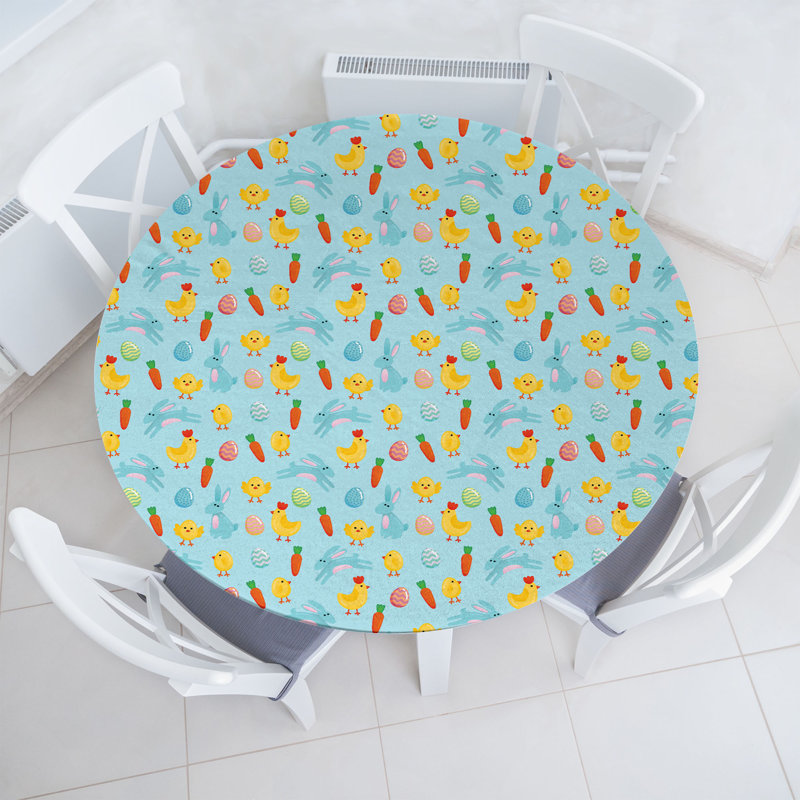 East Urban Home Easter Fitted Round TableclotMulticolor 79475, 51.97" Round