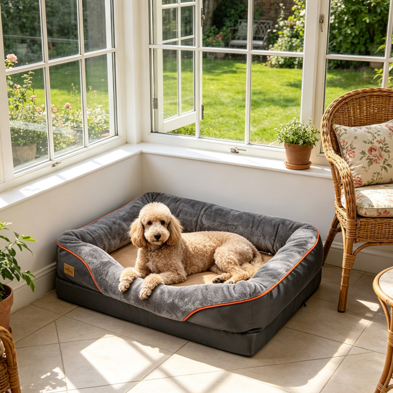 Orthopaedic Dog Bed Bolster Cushion, 30cm H x 97cm W x 72cm D