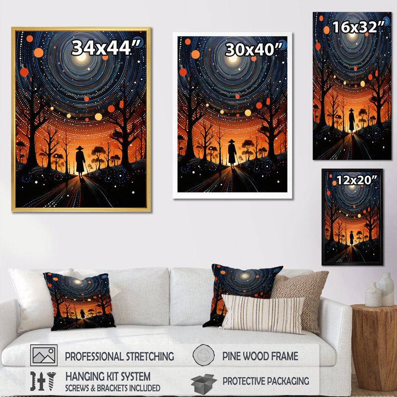 «Bold Native Shamans Journey», reproduction sur toile, Cadre simple noir, H 32 po x l 24 po x P 1 po