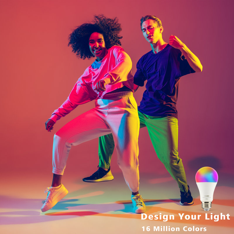 9 Watt (60 Watt Equivalent), A19 LED Smart, Dimmable Light Bulb, Color Changing Tunable White E26Medium (Standard) Base
