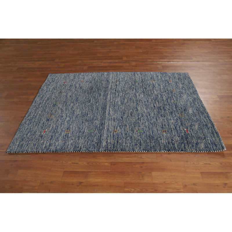 Tapis tribal bleu Gabbeh 4 x 6