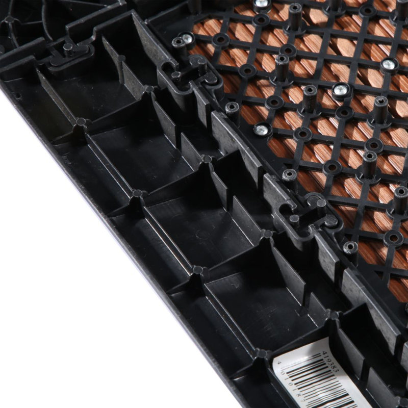 Ensemble de tuiles de terrasse à emboîtement en plastique 12 po x 3 po Courtyard, Noir