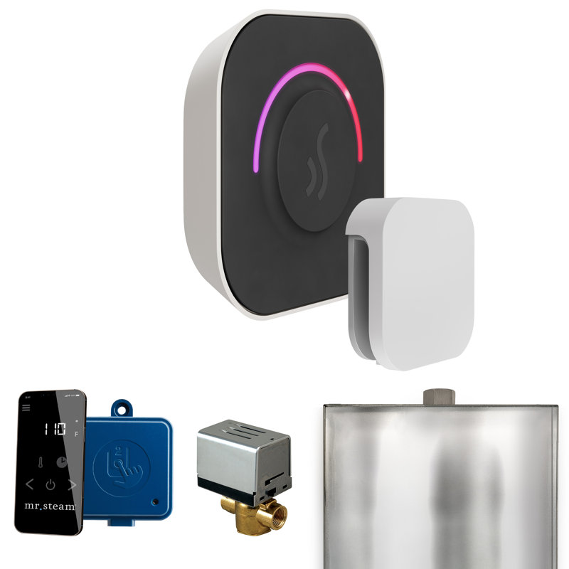 ButlerTouch Steam Shower Control Package with TempoTouch Control and Steamhead, White
