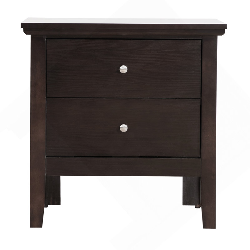 Table de chevet chic avec tiroirs de rangement, Espresso