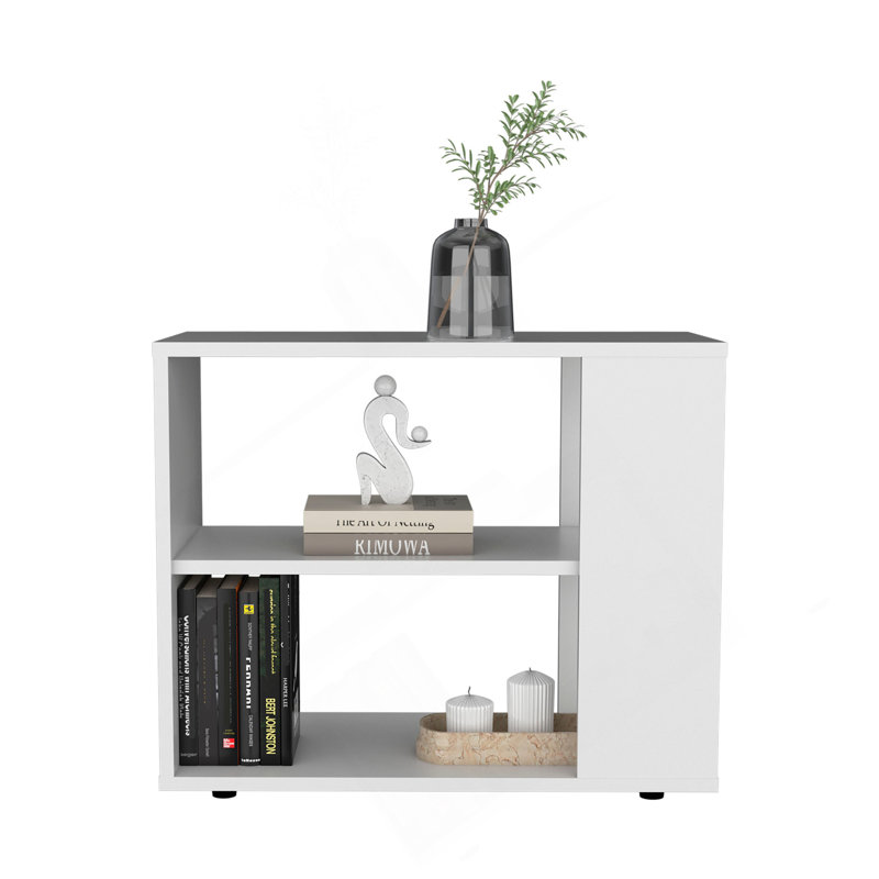Table console, 4 pieds, 2 tablettes, Blanc