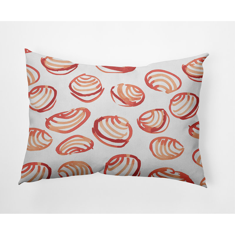 Geometric Outdoor Reversible Throw Pillow, Coral