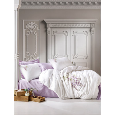 Satin Floral Duvet Cover