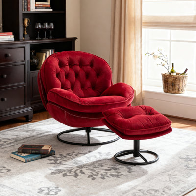 Fauteuil d'appoint avec repose-pieds Anouk