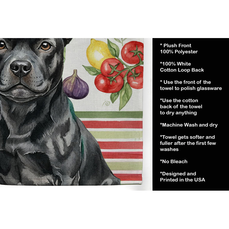 Torchon noir Staffordshire Bull Terrier, Black Staffordshire Bull Terrier