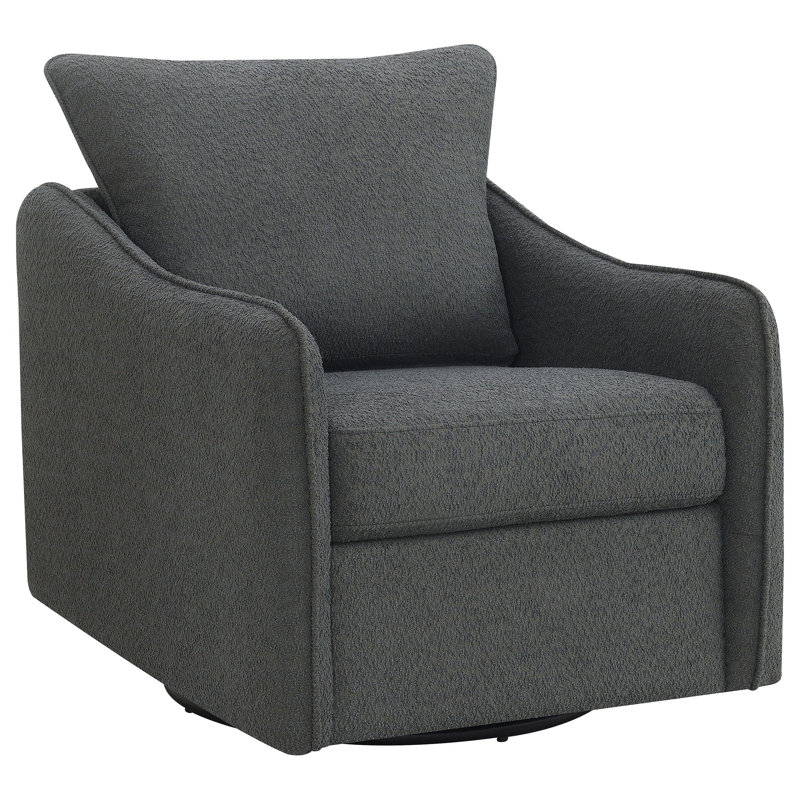Fauteuil pivotant rembourré Kaisen, Gris foncé