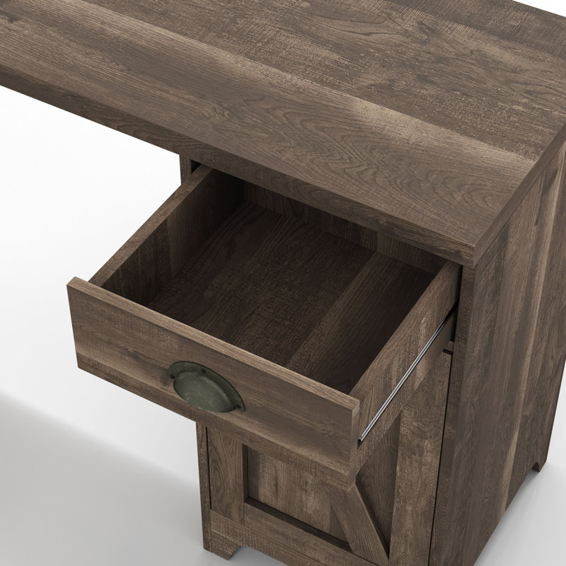 L-Shaped Executive Desk, Reclaimed Oak 