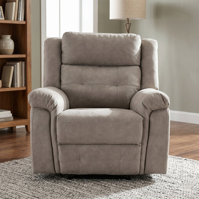Bonachea 96cm Wide Standard Recliner, Light Grey