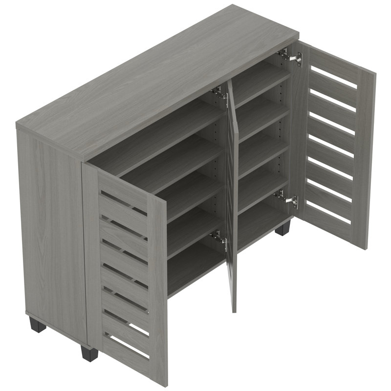 Alcester Lismore Shoe Storage Cabinet Up to 20 Pairs, Warm Gray Oak