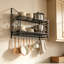 Space-Saving 2-Tier Kitchen Pot Pan Rack with Hooks & Lid Storage