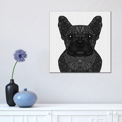 Black Frenchie by Angelika Parker - Wrapped Canvas Print