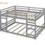 Lit superposé au-dessus gris - Fabriqué en bois massif et élégant, s'adapte aux matelas de la taille, essentiel pour la chambre à coucher en bois, améliore l'apparence, inclus-1367879220