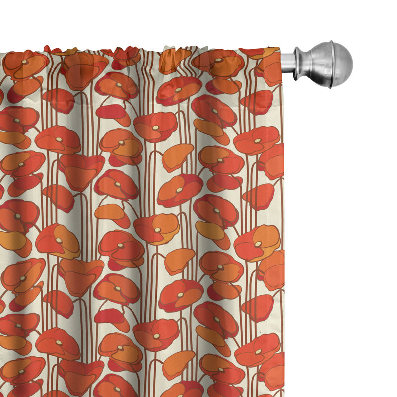 Floral Semi-Sheer Rod Pocket Curtain Panels, 28" x 84"