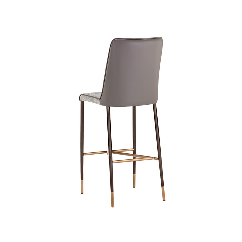 Klaus Upholstered Stool, Gray/Taupe, Counter Stool (25.75" Seat Height)