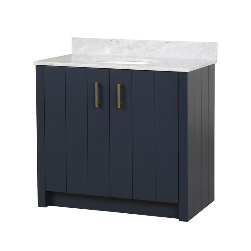 Ensemble de meuble-lavabo simple l 36 po, Marine, Or