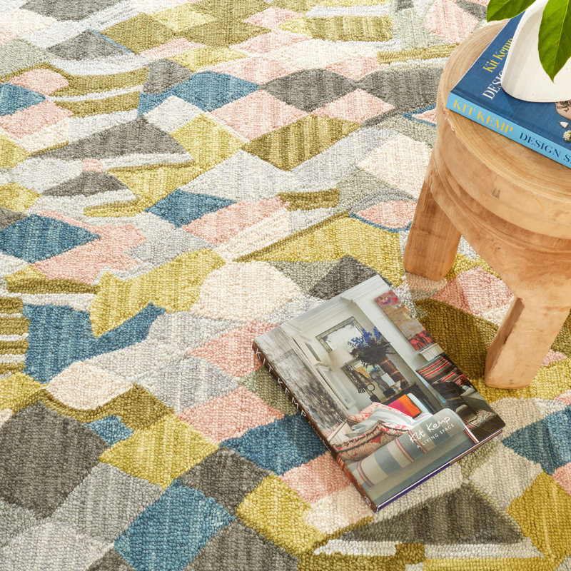 Deer Leap Wool Abstract Area Rug, Rectangle 5' x 8'