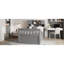 Lit simple gris avec bibliothèque et compartiments de rangement. Construire. Tête de lit simple à installer. Gris. Solide et stable. Espace supplémentaire. Assemblage sans effort-1907659745