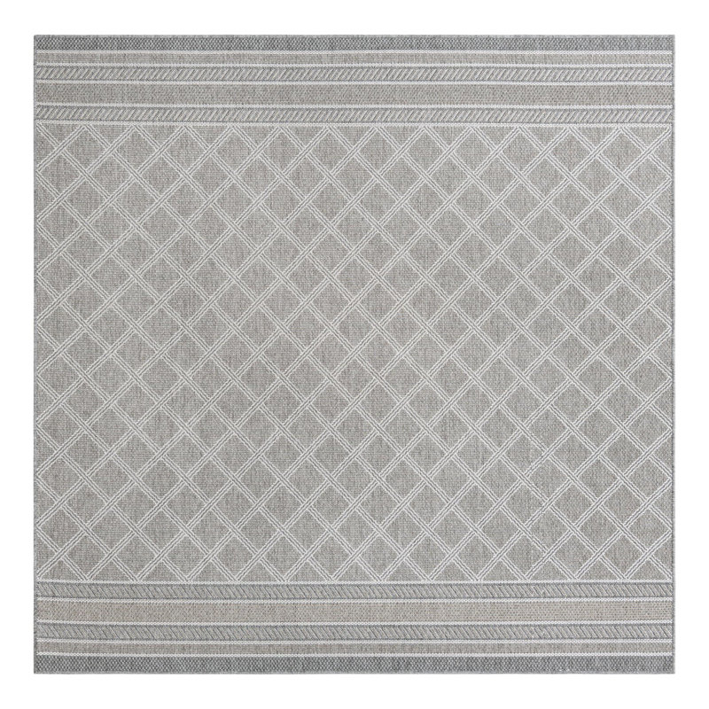 Indoor/Outdoor Trellis Area Rug, Square 7'10"