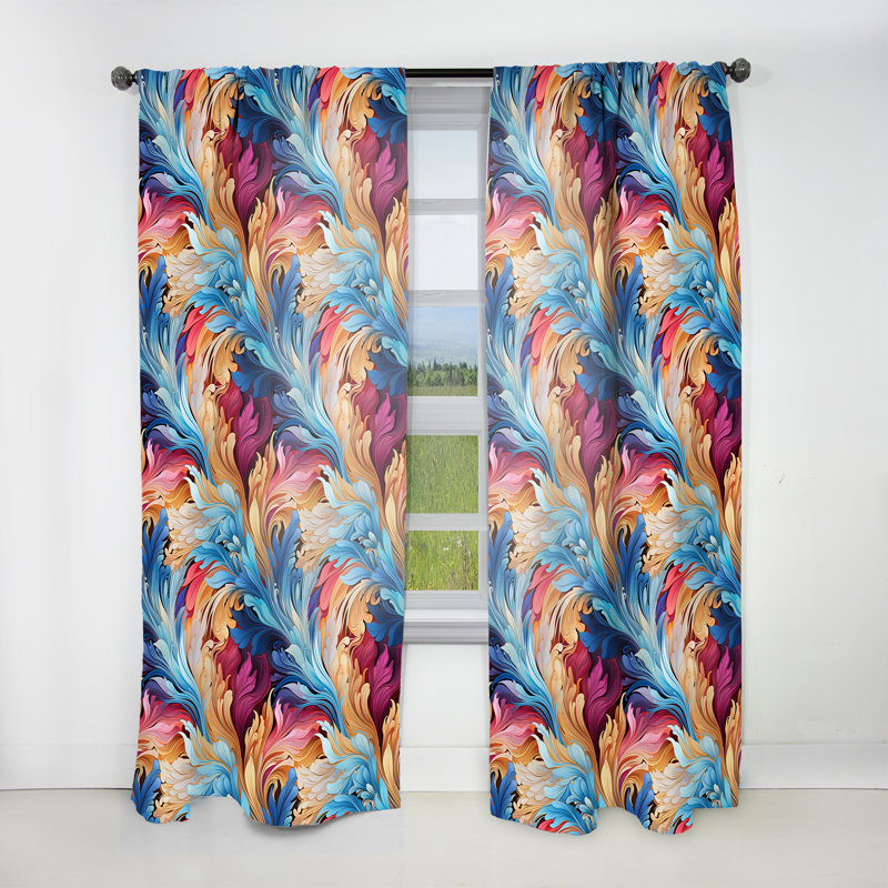 Rideau obscurcissant en marbre Ethno Paisley Harmony - 1 panneau, L 52 po x L 84 po