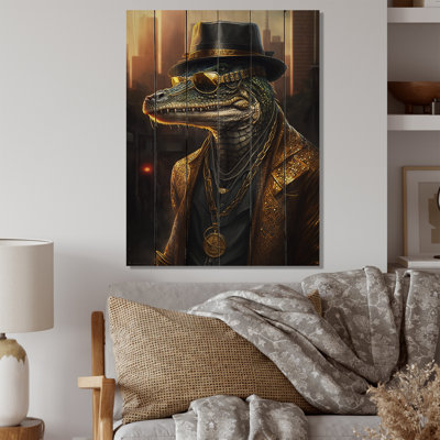 Gangster reptile I - impression sur bois sans cadre