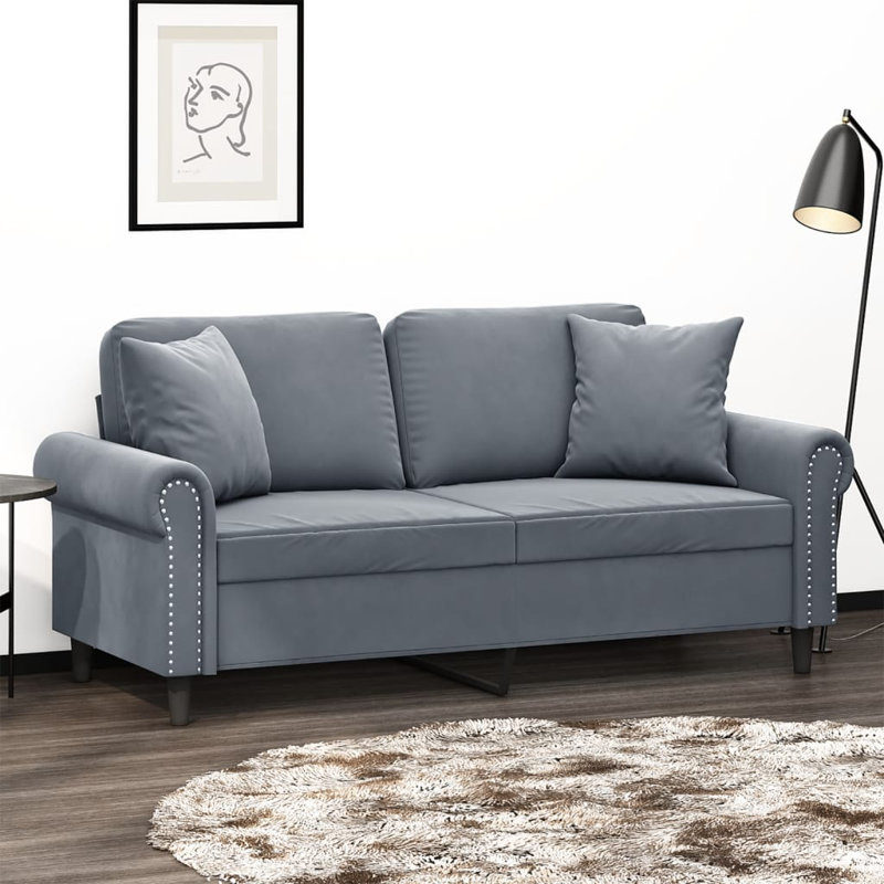 Canapé Nekeia, Gris foncé, H 31,5 po x l 83,5 po x P 30,3 po