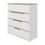 Commode à tiroir H 35 po, quatre tiroirs, plateau supérieur, blanc / chêne clair-315051067