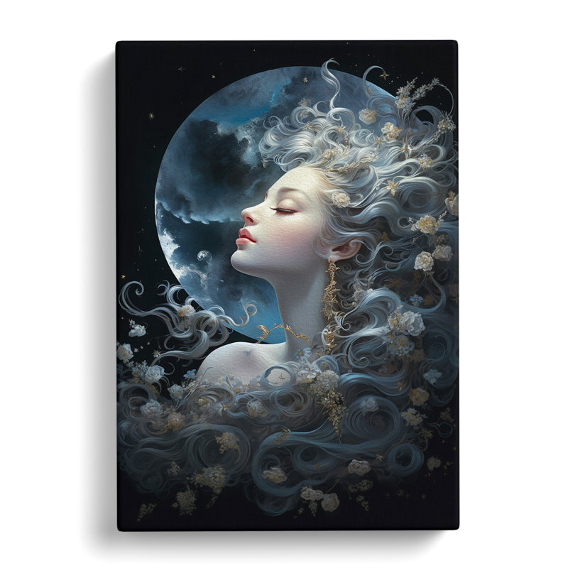 Moon Rococo - Wrapped Canvas, 76cm H x 50cm W x 3cm D