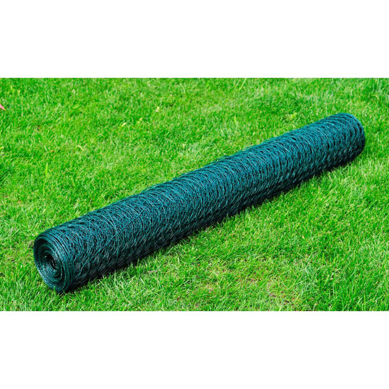 Pina Chicken Wire Fence with PVC Coating 25x1 m Green